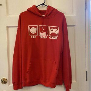 Sweatshirt Hoodie for Gamer - Eat Sleep Game - New w/o tags Red Size XL